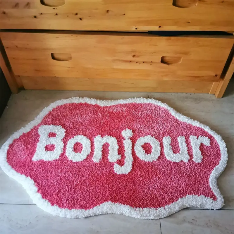 Bonjour Welcome Door Mat tag1