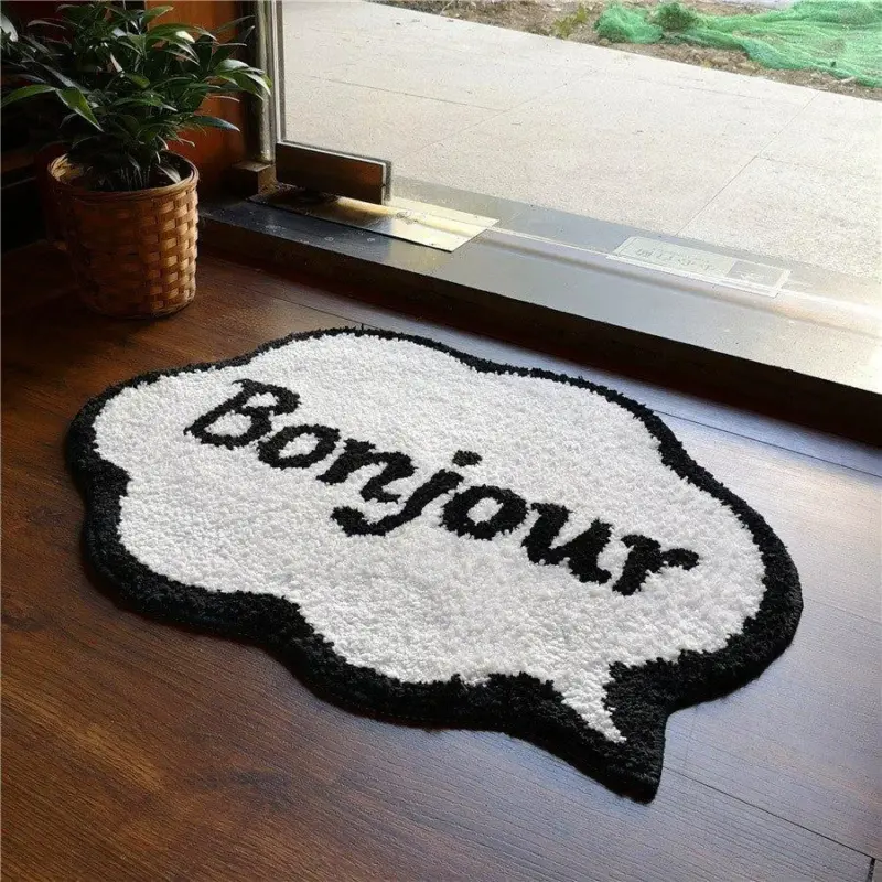 Bonjour Welcome Door Mat tag1