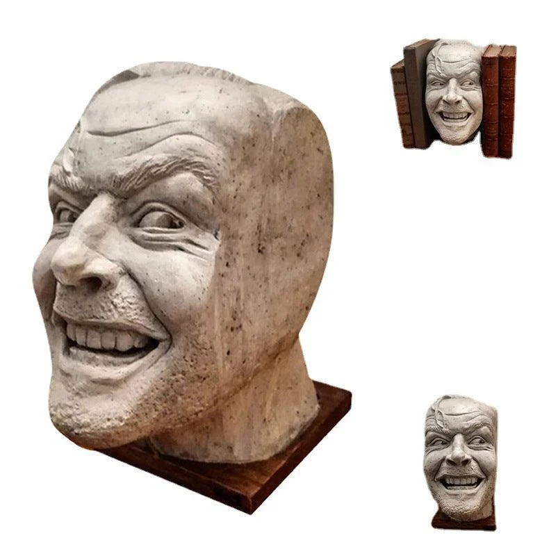 Book Bookends Cross-border New Face Resin Sculpture Desktop Decoration Bookshelf Ornaments In Stock -  - #tag1#