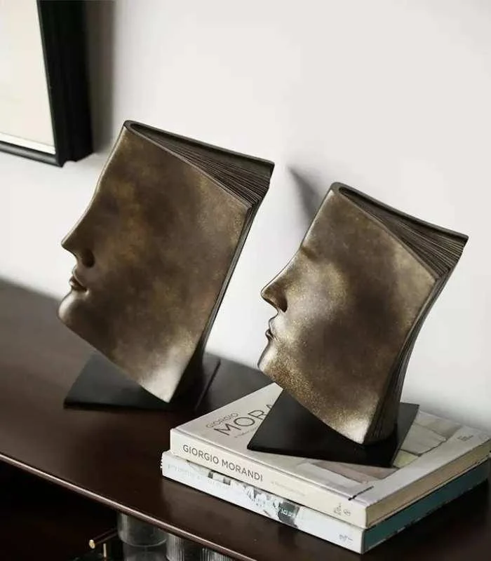 Bookends Decorative Sculpture Resin Art Abstract Face Ornaments -  - #tag1#