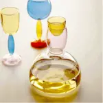 Borosilicate Glass Coloured Wine Goblet Decanter tag1