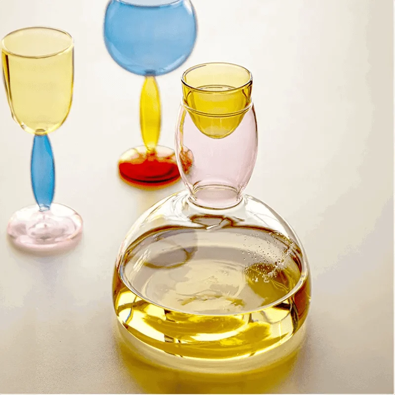 Borosilicate Glass Coloured Wine Goblet & Decanter -  - #tag1#