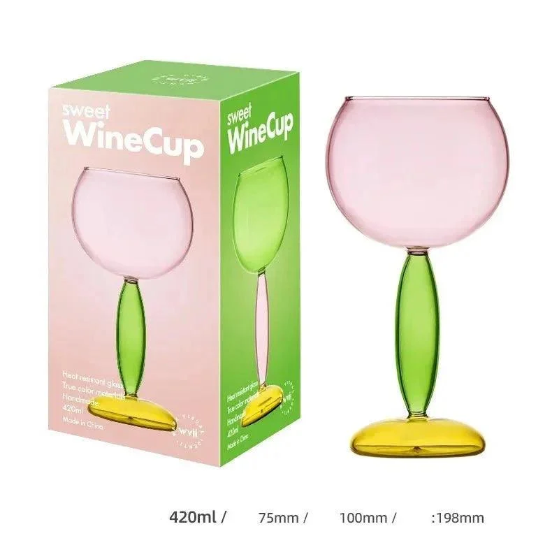 Borosilicate Glass Coloured Wine Goblet & Decanter -  - #tag1#