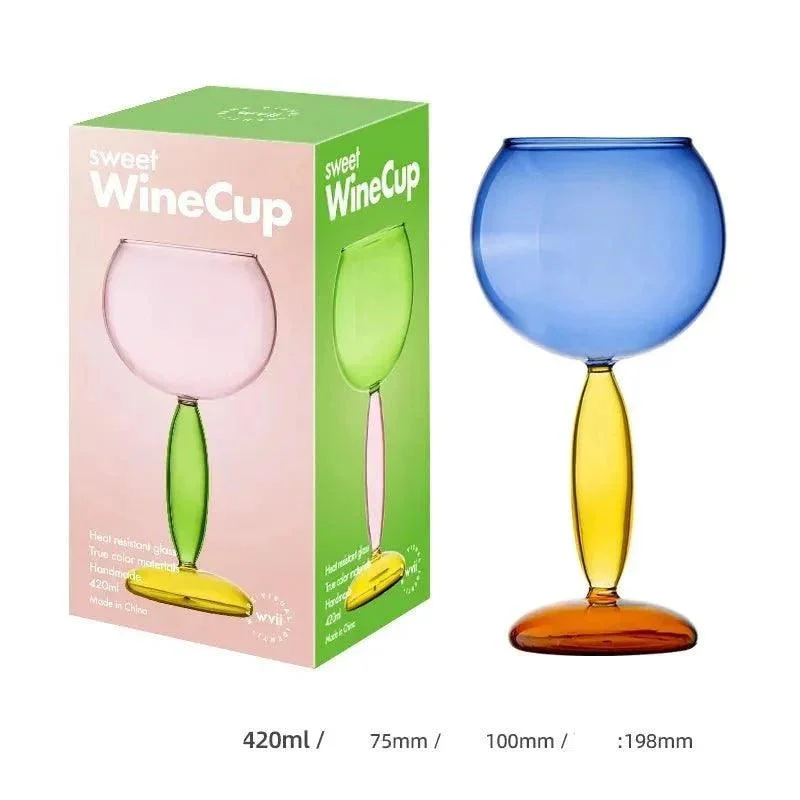 Borosilicate Glass Coloured Wine Goblet & Decanter -  - #tag1#