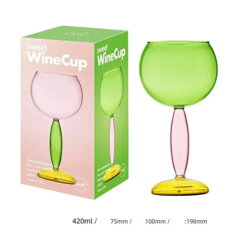 Borosilicate Glass Coloured Wine Goblet & Decanter -  - #tag1#