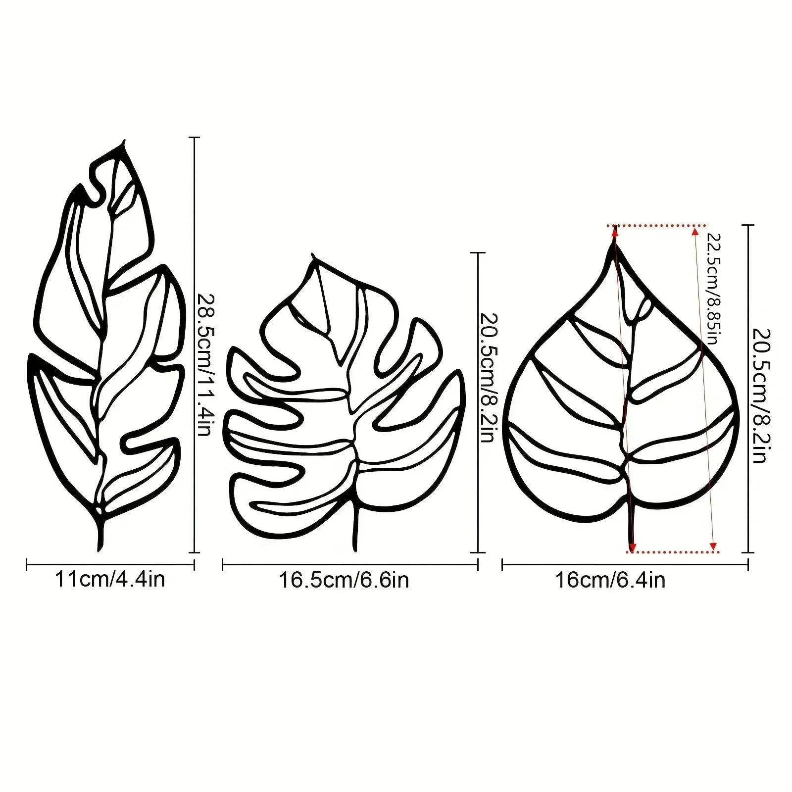 Botanical Leaves Metal Wall Hanging -  - #tag1#