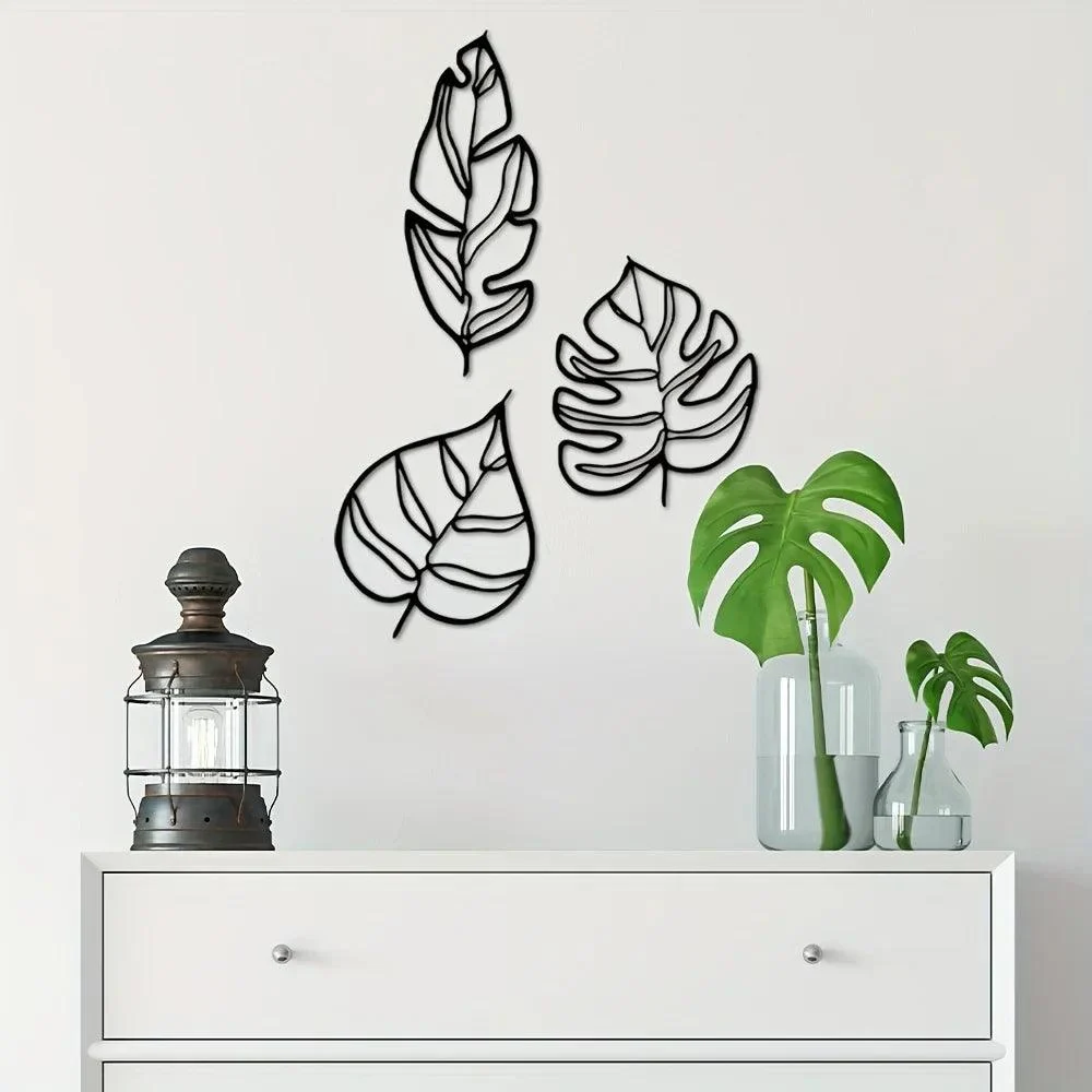 Botanical Leaves Metal Wall Hanging -  - #tag1#