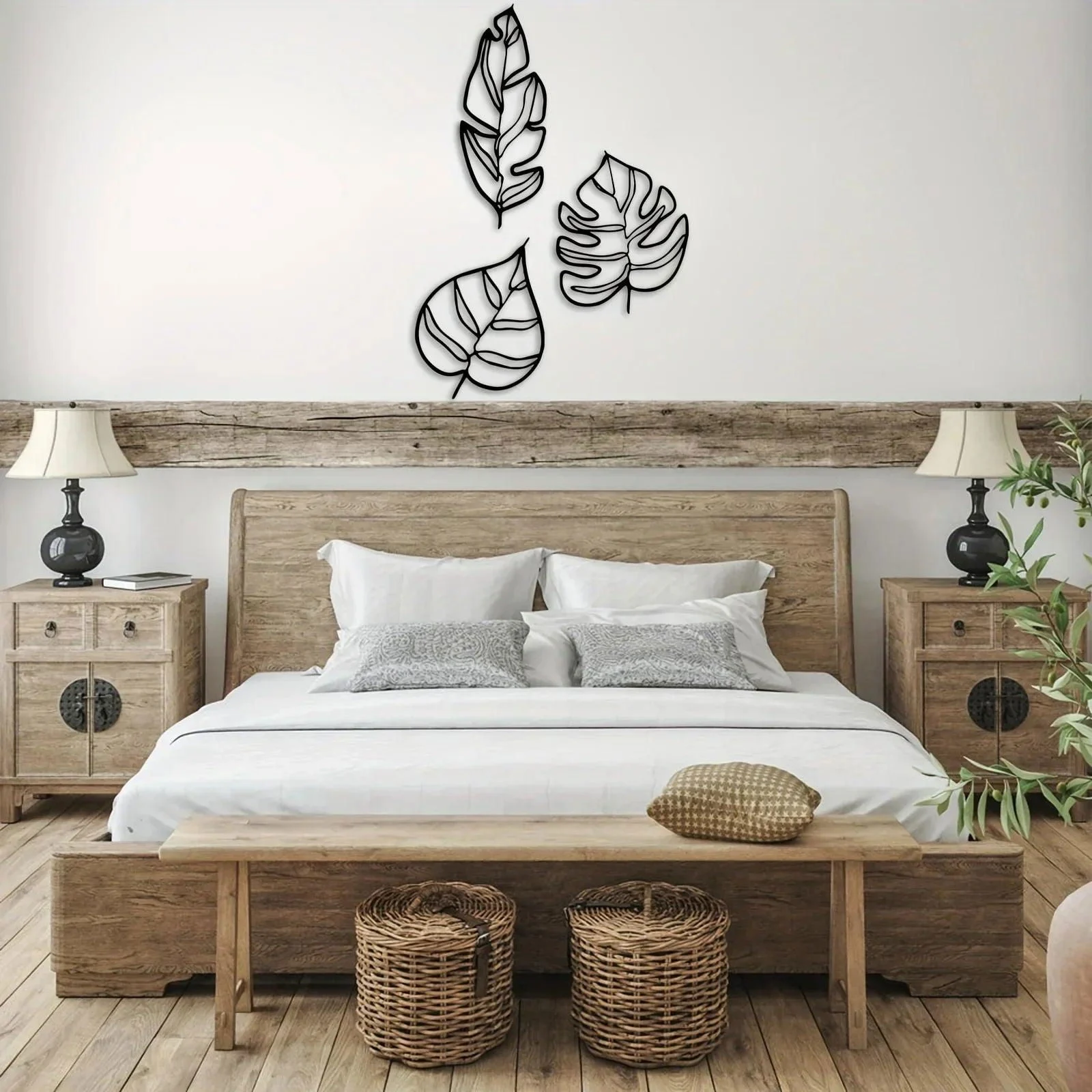 Botanical Leaves Metal Wall Hanging -  - #tag1#