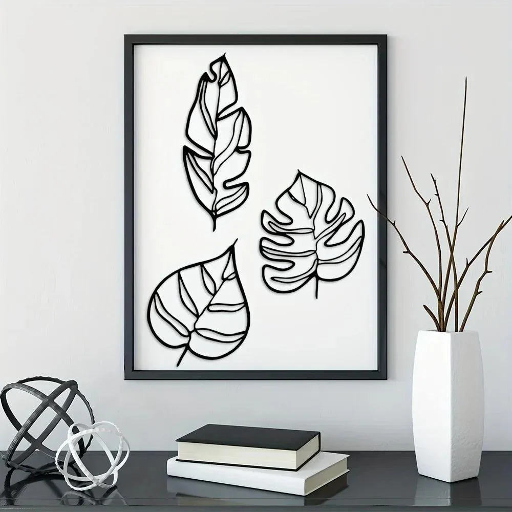 Botanical Leaves Metal Wall Hanging -  - #tag1#