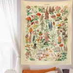 Botanical and Floral Tapestry Print Wall Hanging tag1