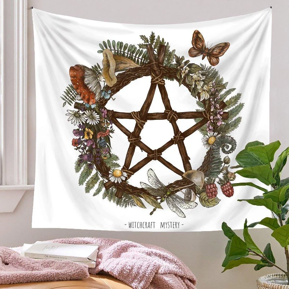 Botanical and Floral Tapestry Print Wall Hanging -  - #tag1#