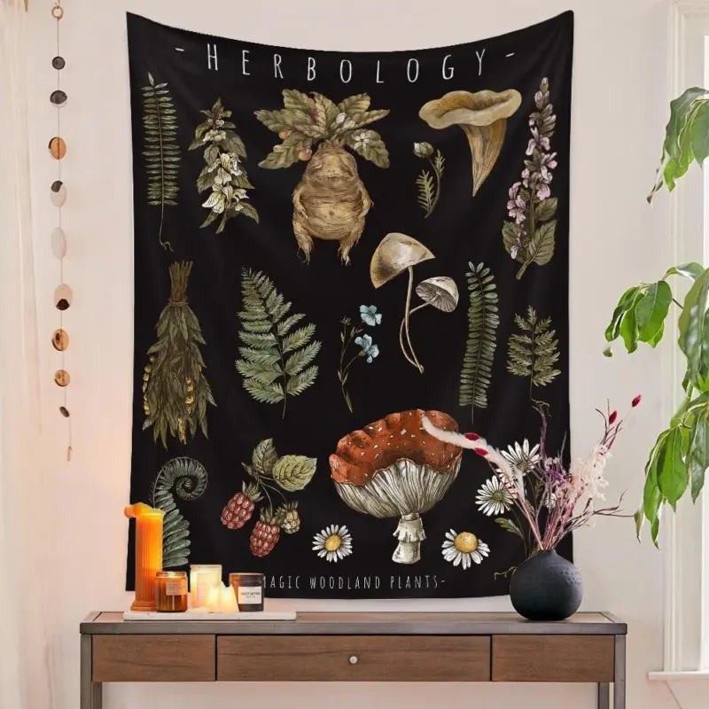 Botanical and Floral Tapestry Print Wall Hanging tag1