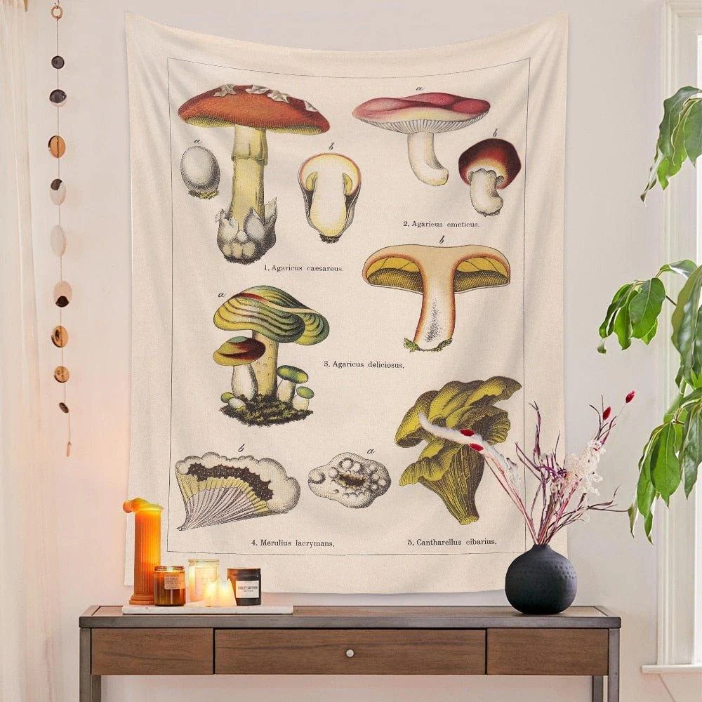 Botanical and Floral Tapestry Print Wall Hanging -  - #tag1#