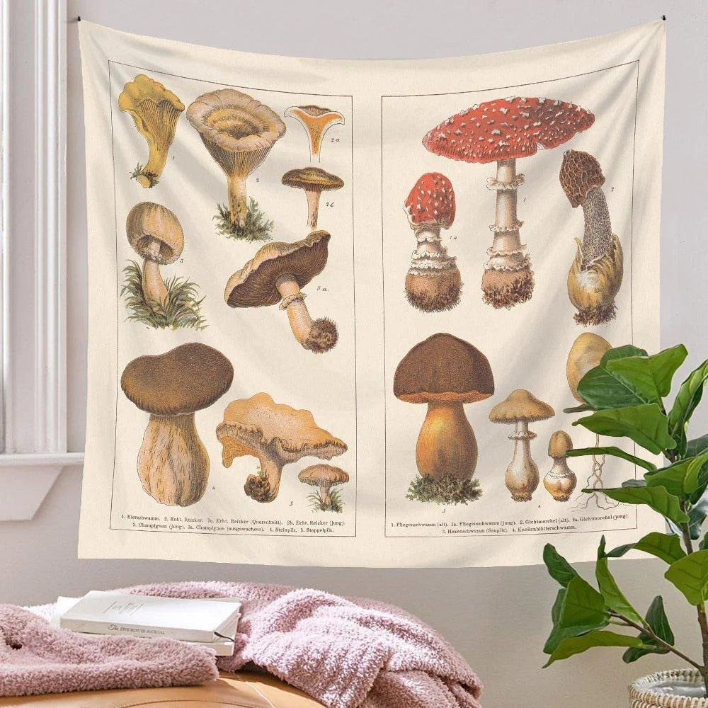 Botanical and Floral Tapestry Print Wall Hanging -  - #tag1#
