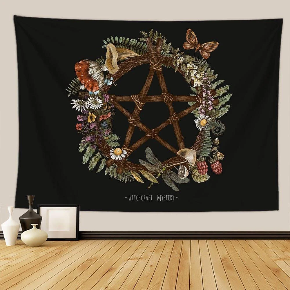 Botanical and Floral Tapestry Print Wall Hanging -  - #tag1#