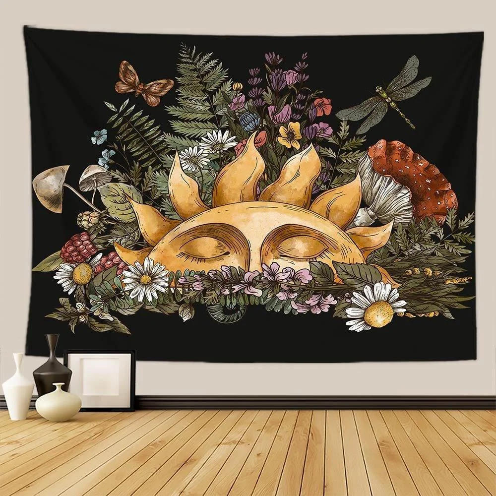 Botanical and Floral Tapestry Print Wall Hanging -  - #tag1#