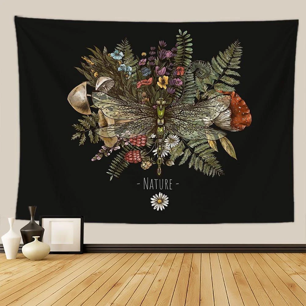 Botanical and Floral Tapestry Print Wall Hanging -  - #tag1#