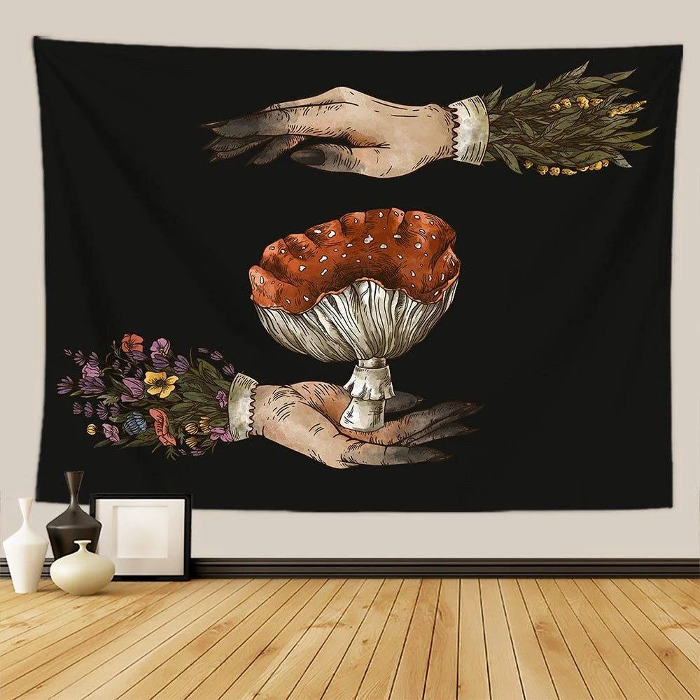 Botanical and Floral Tapestry Print Wall Hanging -  - #tag1#