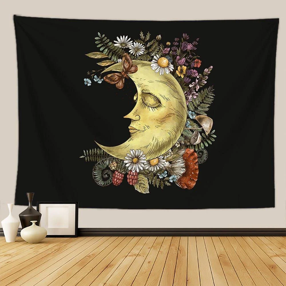 Botanical and Floral Tapestry Print Wall Hanging -  - #tag1#