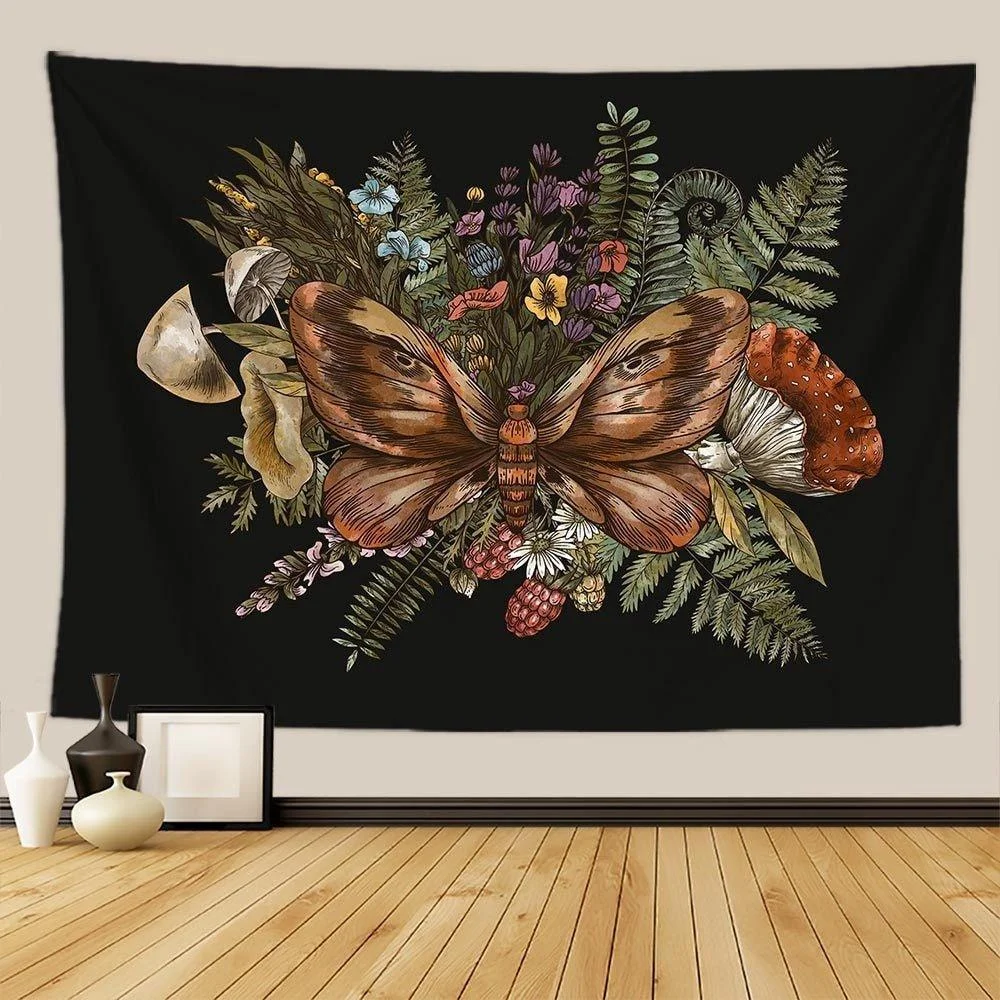 Botanical and Floral Tapestry Print Wall Hanging -  - #tag1#