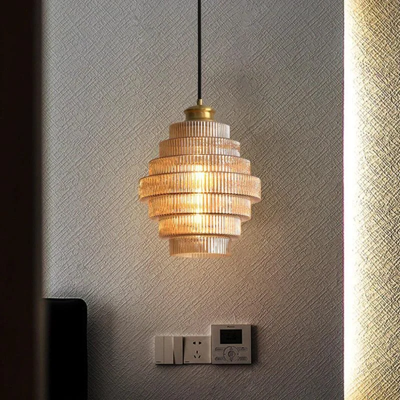 Bottle Shaped Brass Glass Pendant Lamp -  - #tag1#