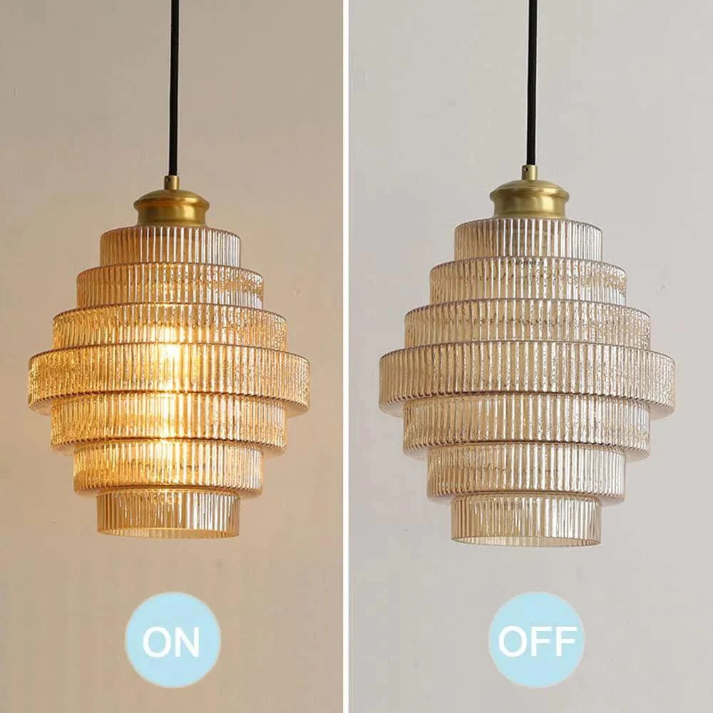 Bottle Shaped Brass Glass Pendant Lamp -  - #tag1#
