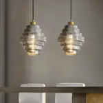 Bottle Shaped Brass Glass Pendant Lamp tag1