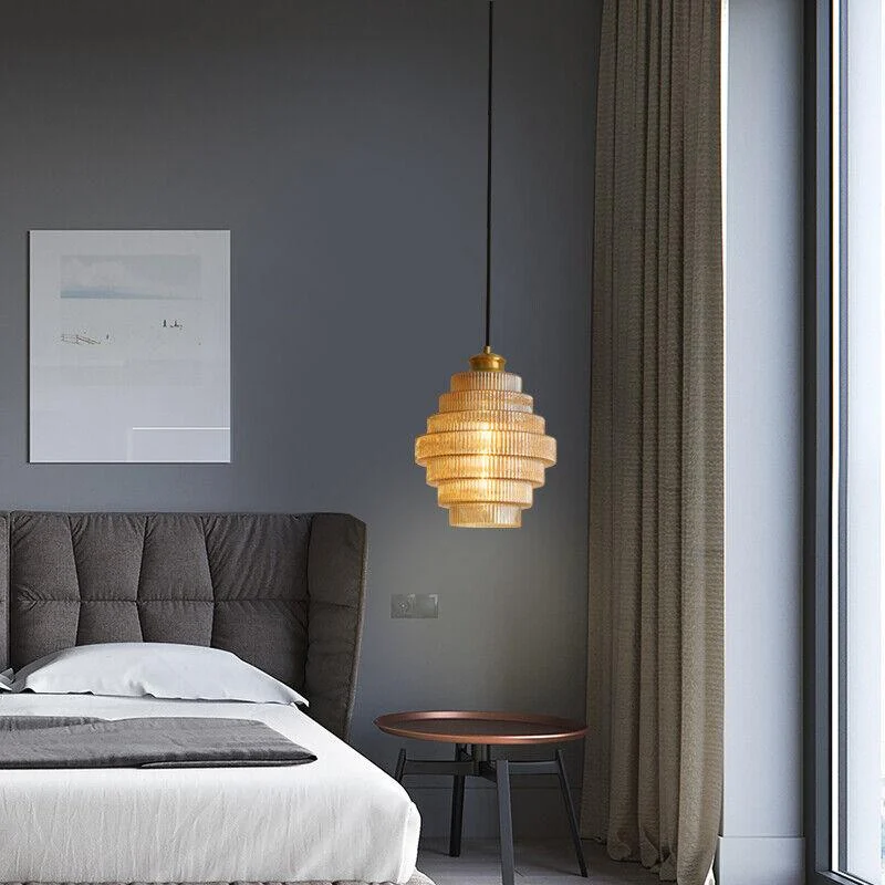 Bottle Shaped Brass Glass Pendant Lamp -  - #tag1#