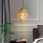 Bottle Shaped Brass Glass Pendant Lamp tag1