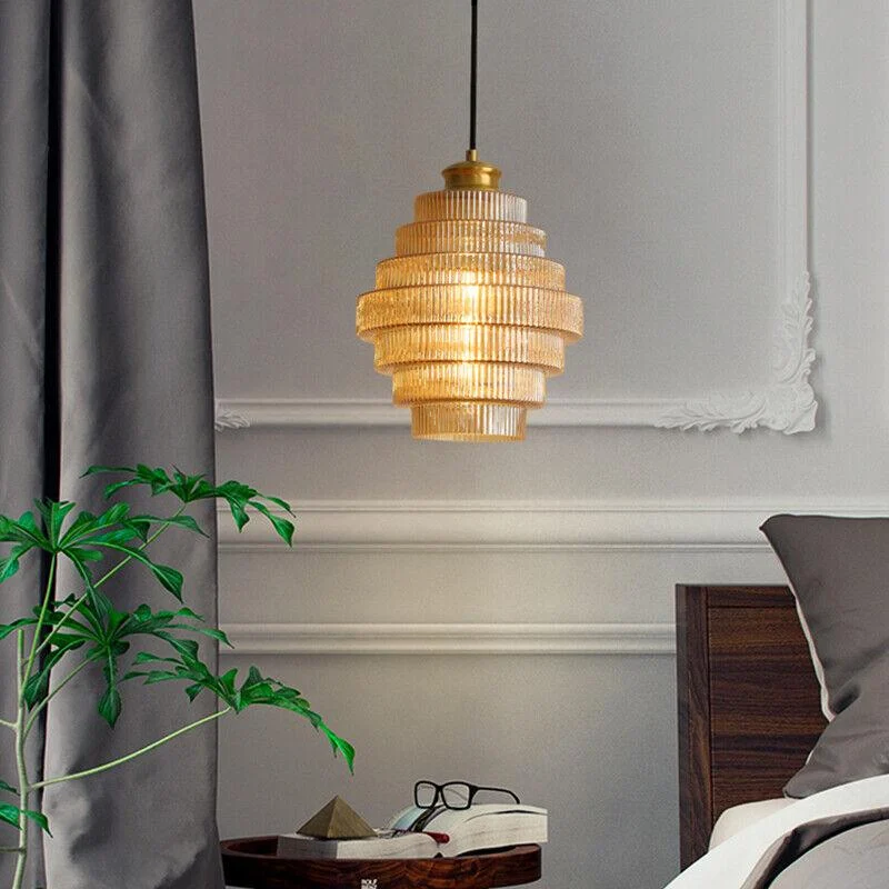 Bottle Shaped Brass Glass Pendant Lamp -  - #tag1#