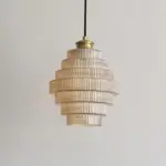Bottle Shaped Brass Glass Pendant Lamp tag1