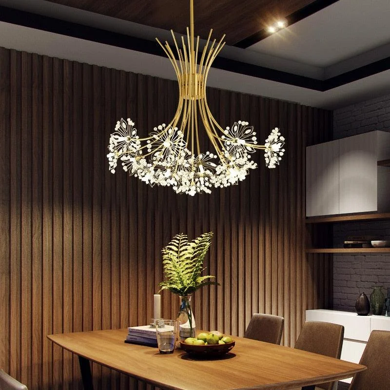 Bouquet Flower Chandelier Lighting Luxury Pendant Dining Room Decor - 