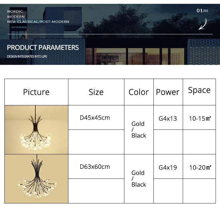 Bouquet Flower Chandelier Lighting Luxury Pendant Dining Room Decor -