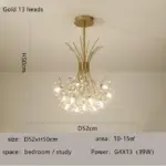 Bouquet Flower Chandelier Lighting Luxury Pendant Dining Room Decor