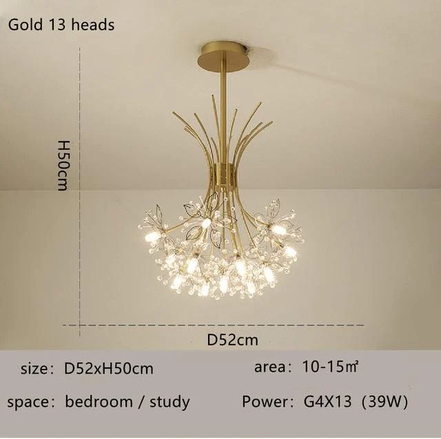 Bouquet Flower Chandelier Lighting Luxury Pendant Dining Room Decor -