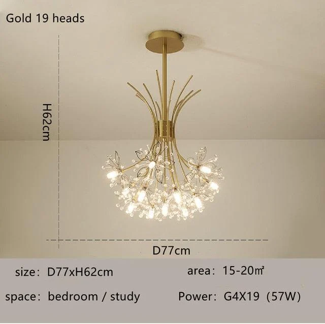 Bouquet Flower Chandelier Lighting Luxury Pendant Dining Room Decor -
