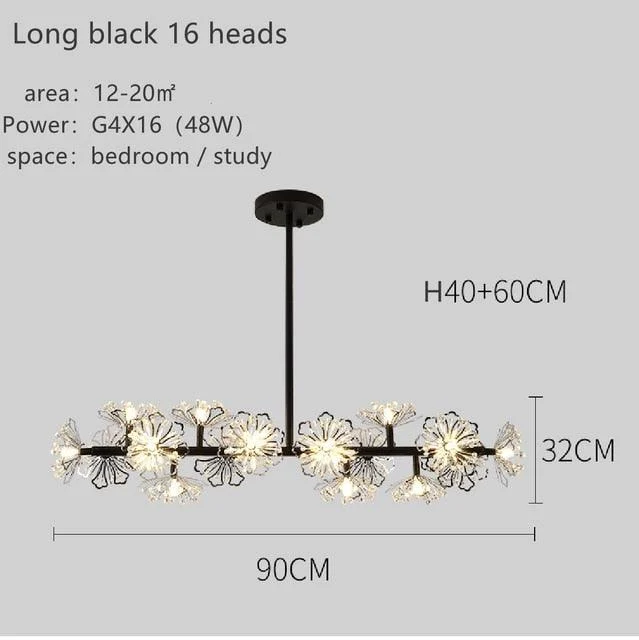 Bouquet Flower Chandelier Lighting Luxury Pendant Dining Room Decor -