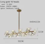 Bouquet Flower Chandelier Lighting Luxury Pendant Dining Room Decor