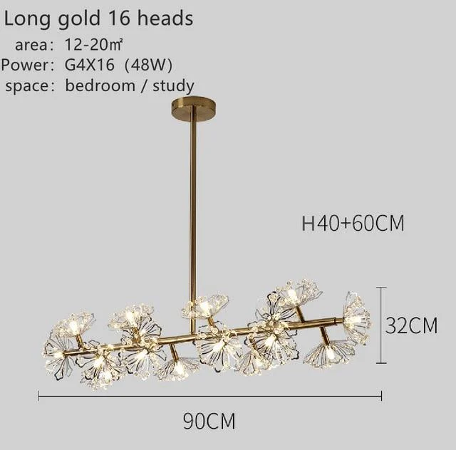 Bouquet Flower Chandelier Lighting Luxury Pendant Dining Room Decor -
