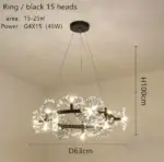 Bouquet Flower Chandelier Lighting Luxury Pendant Dining Room Decor