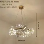 Bouquet Flower Chandelier Lighting Luxury Pendant Dining Room Decor