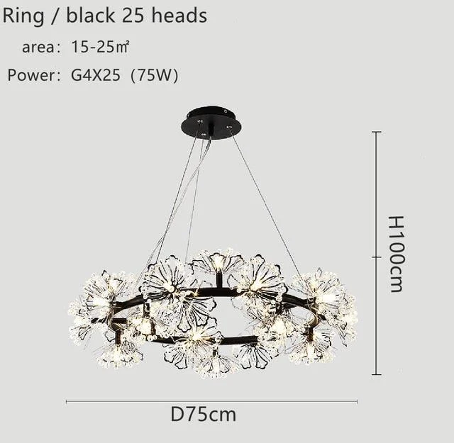 Bouquet Flower Chandelier Lighting Luxury Pendant Dining Room Decor -