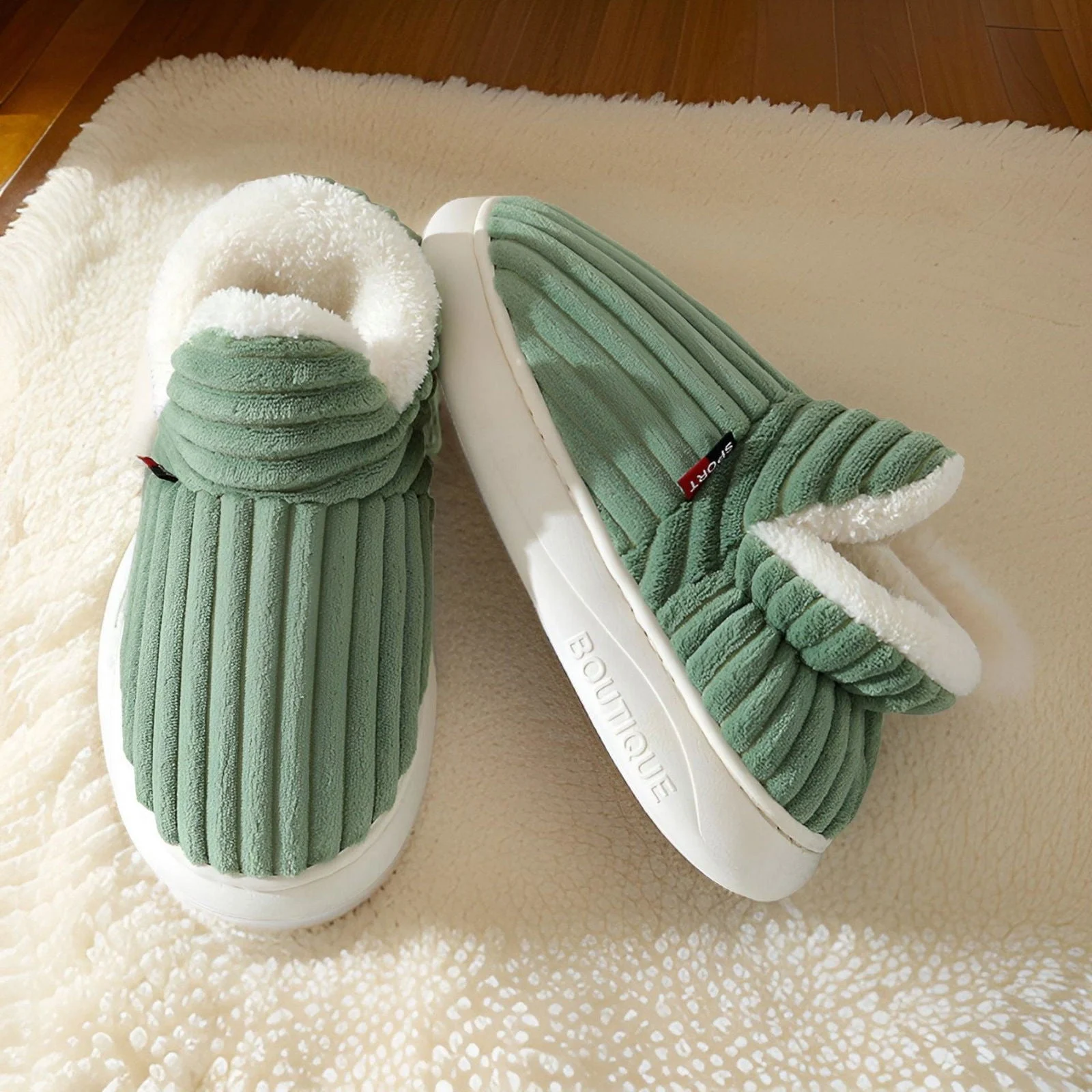 Boutique' Cozy Comfortable Women's House Shoe Boots - warm, comfortable winter boots for indoors -  - #tag1#