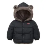 Boys Winter Puffer Coat With Fur Lining tag1