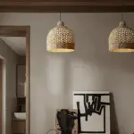 Braided Dome Pendant Light Handcrafted Bamboo Ceiling Light tag1