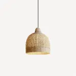 Braided Dome Pendant Light Handcrafted Bamboo Ceiling Light tag1
