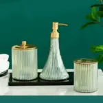 Brass Glass Bathroom Set