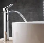 Brass Gold White Waterfall Luxury Bathroom Faucet tag1