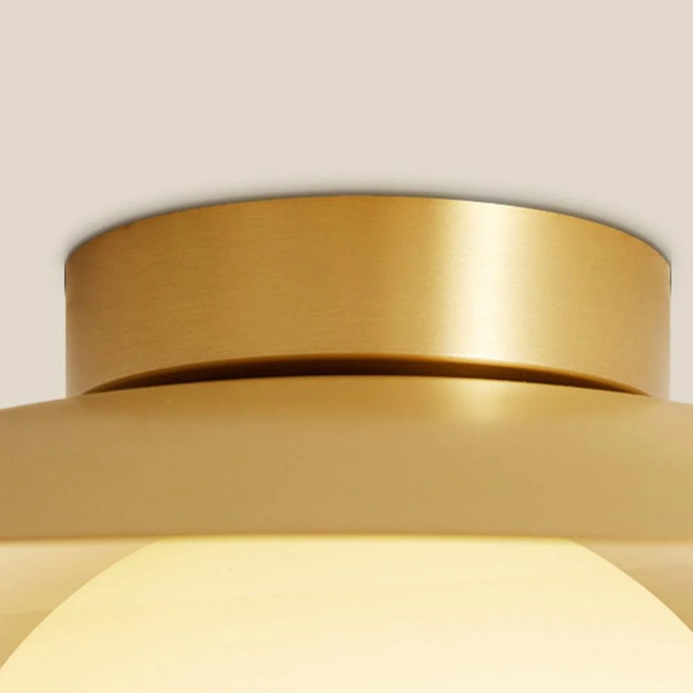 Brass Hood Gold Semi Flush Ceiling Lamp -  - #tag1#