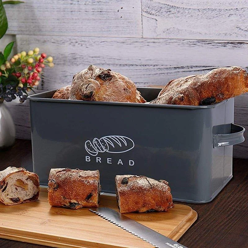 Bread Bin with Bamboo Cutting Board Lid -